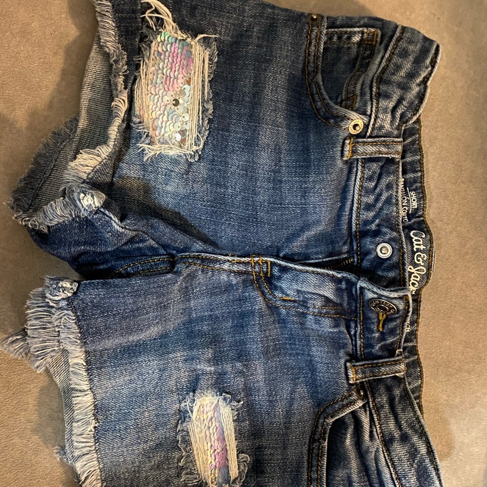 Cat & Jack Distressed Blue Denim Shorts